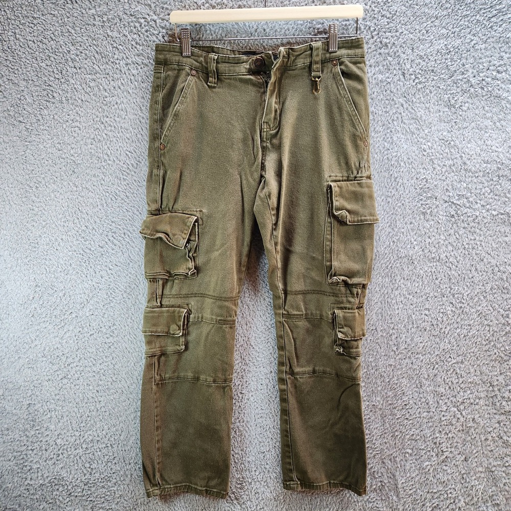 Rue21 Supreme Flex Cargo Jeans Mens 30 X 30 (Fits 30x27.5) Olive Green‎ Utility